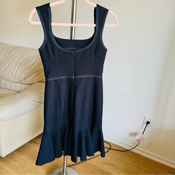 Cinq A Sept Black Willa Ruffle Hem Dress Size 4 - Picture 8 of 11